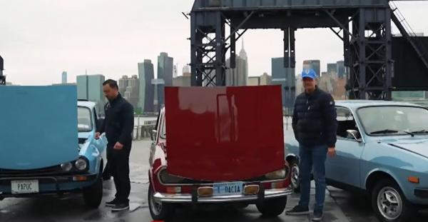Dacia face spectacol în SUA. Trei români şi un american au dus simbolul "made in Romania" tocmai la New York