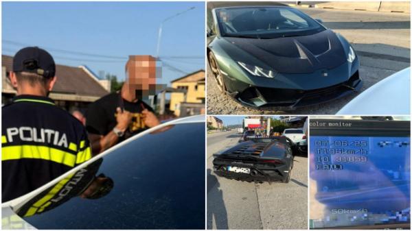 Andrew Tate, prins cu 196 km/h la volanul unui Lamborghini, în Vâlcea. A rămas fără permis