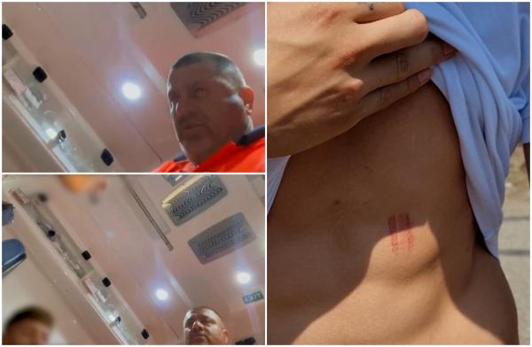 Adolescent lovit și înjurat de un ambulanțier, pentru că n-ar fi vrut să-și pună centura. Scenele, filmate
