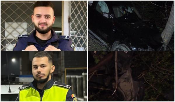 Băut bine, un şofer a pierdut controlul maşinii şi s-a înfipt într-un copac. Doi poliţişti l-au oprit la timp