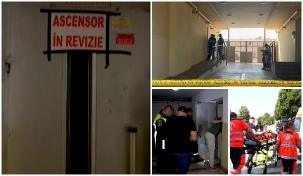 Filmul incidentului din Timişoara, unde o familie cu un copil a căzut în gol cu liftul de la etajul 2