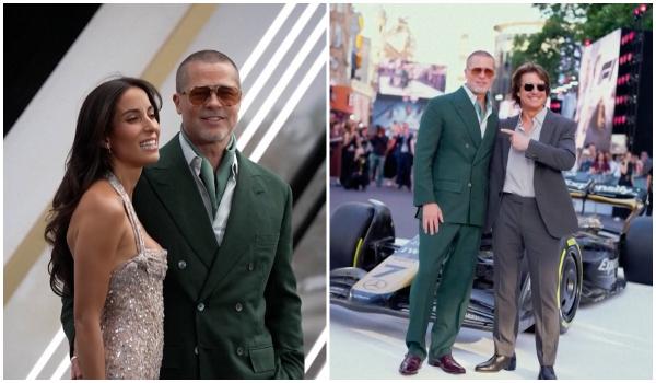 Brad Pitt, însoţit de iubita Ines de Ramon la premiera filmului "F1: The Movie"
