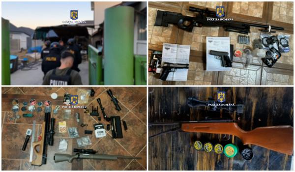 Un adevărat arsenal de arme, confiscat în Timiş. 250 de poliţisti și jandarmi au participat la percheziţii