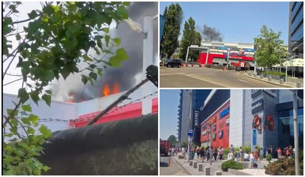 Incendiu puternic pe terasa mall-ului Afi Palace Cotroceni din București