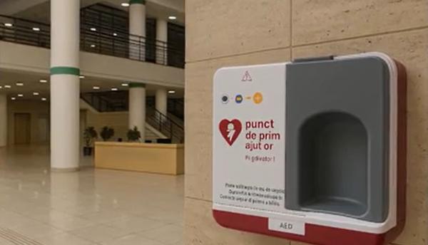 Defibrilator automat, montat în Biblioteca Națională. Poate salva vieți în câteva secunde