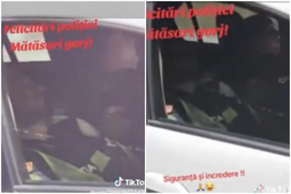 Doi polițiști din Gorj, filmați cum dorm în autospeciala de serviciu: "Siguranță și încredere". Reacția IPJ