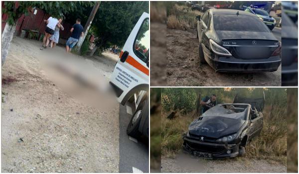 Filmul tragediei din Olt. Un şofer beat a forţat o depășire și s-a răsturnat. Prietenul său a murit pe loc
