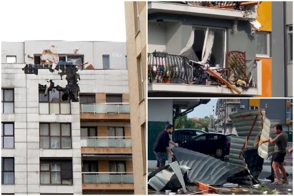 Filmul morții femeii din Otopeni. A fost strivită de acoperișul smuls de furtuna care a lăsat în urmă haos