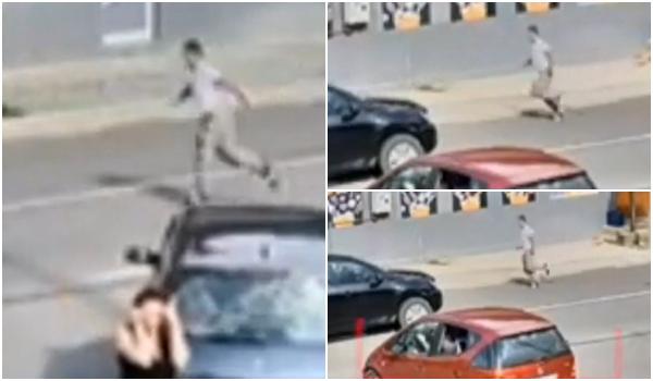 Tânăr din Cluj, lovit de o maşină pe stradă după ce a traversat neregulamentar. Reacţia lui, filmată
