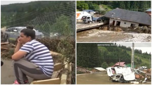 Localnicii din Broșteni privesc neputincioși în fața dezastrului: "Stau şi mă uit că suntem lipsiţi de putere"