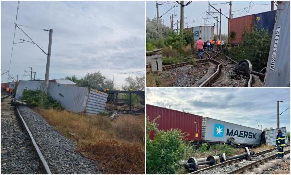 Tren de marfă deraiat la Agigea. Traficul este blocat, linia spre Mangalia a fost închisă circulației