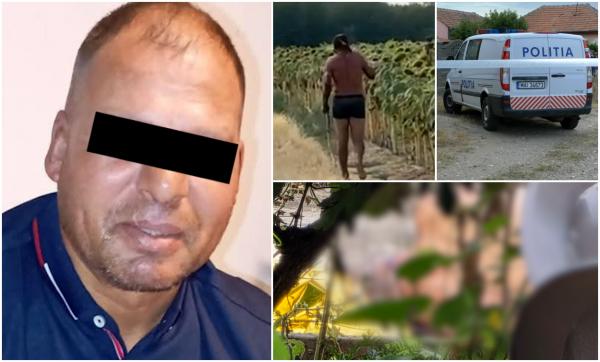 Criminalul din Mehedinţi a fost prins într-un lan de floarea soarelui. Agenţii l-au împuşcat în picior