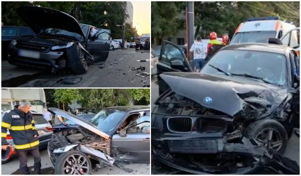 Carambol cu 5 maşini pe un bulevard din Constanța. Trei bărbați, răniți în urma impactului