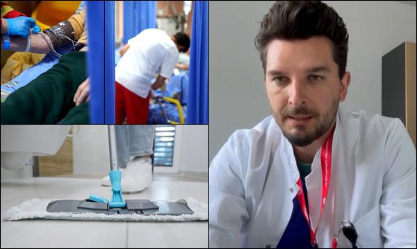 ANIMAŢIE. Microbii, purtaţi cu mopul prin toate sălile din spital. Ce tehnici de curătare au alte ţări
