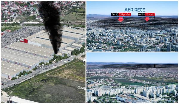 ANIMAŢIE. Particule extrem de periculoase deasupra Bucureştiului, după incendiul din Dragonul Roşu