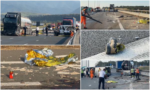 "Din plin i-a luat!" Trei tineri muncitori  uciși pe loc de o cisternă când făceau marcaje pe A1, la Boița