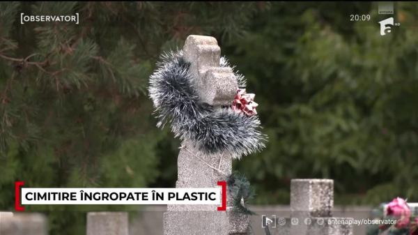 Cimitirele sunt "îngropate" în plastic la Timişoara. Oamenii folosesc flori artificiale datorită preţului