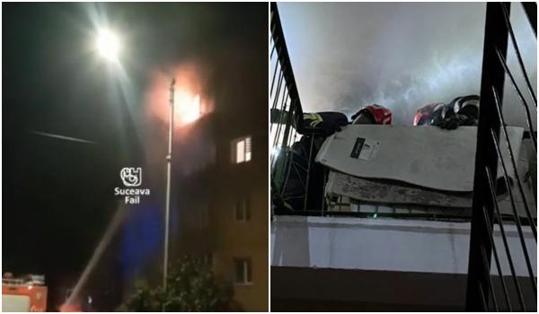 Panică în Suceava, după ce un apartament a fost cuprins de flăcări. De la ce a izbucnit incendiul