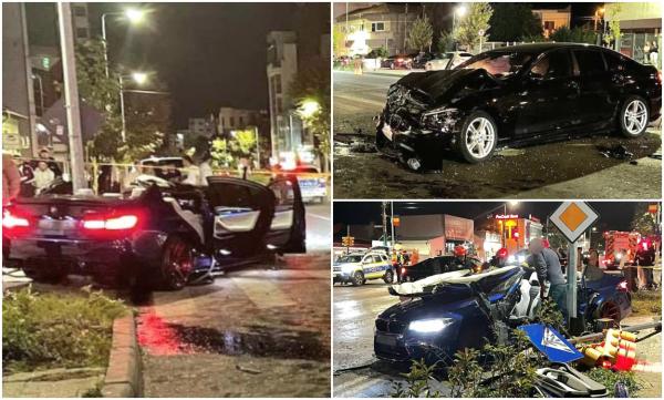 BMW-uri făcute zob într-o intersecţie din Constanţa. Bucăţi din caroserii au zburat pe şosea după impact