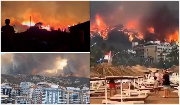 Flăcările au înghiţit trei cartiere din Antalya: peste 150 de case, evacuate de urgenţă. Mesajul autorităţilor