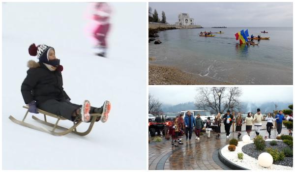 România, în straie de sărbătoare de Ziua Naţională: tradiții, zăpadă și baie în Marea Neagră