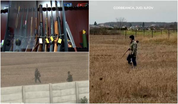 Vânători organizate lângă Bucureşti. Localnicii se plâng că îi văd cu armele pe lângă casele lor