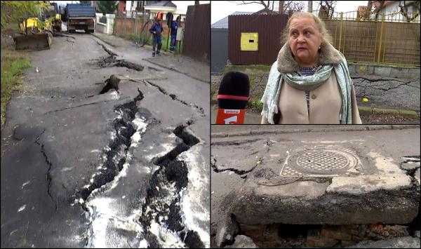 Teroare într-un cartier din Iaşi, după ce drumul s-a surpat. Localnicii se tem să nu le fie distruse casele