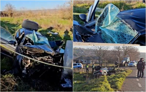 Şase migranţi răniţi, după ce maşina în care se aflau s-a izbit de un cap de pod. Erau urmăriţi de poliţişti