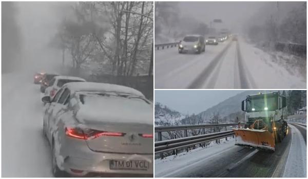 Circulaţie reluată pe Valea Oltului după ce mai multe TIR-uri staţionate au blocat utilajele de deszăpezire