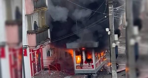 Patiserie din Gherla, distrusă complet după o explozie urmată de incendiu