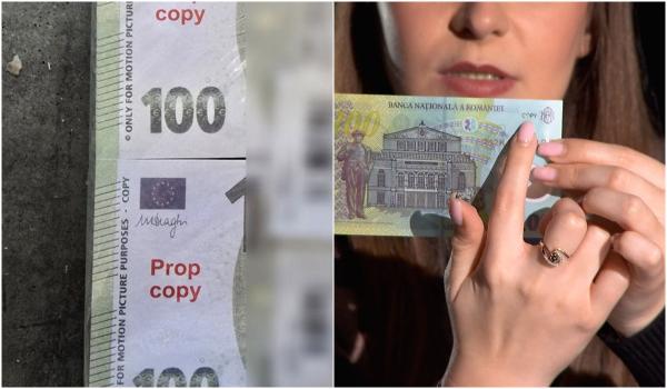 Banii de recuzită, tot mai asemănători cu cei reali. La bancnota de 100 de lei diferenţele pot fi insesizabile