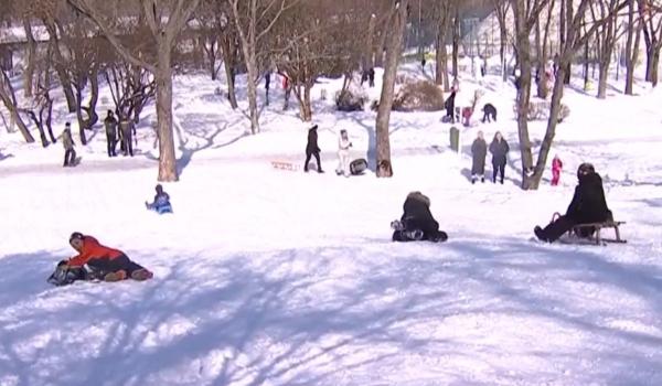 Ultima zi de vacanță, pe derdeluș. Parcul Tineretului din Capitală, plin de copii și sănii