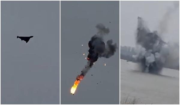 Momentul în care Ucraina doboară o dronă rusească în drum spre România, la 100m de graniţă. Avalanşă de alerte