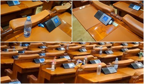 Mizerie și cartele uitate în console după o noapte albă în Parlament. Amendamente controversate, adoptate