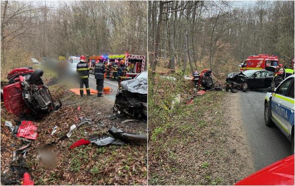 Trei persoane au fost rănite grav în urma unui accident între două mașini, în Cluj