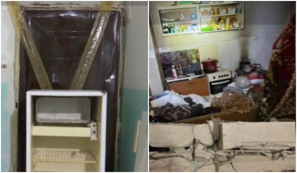 Explozie în Galați, după utilizarea greșită a unei butelii. Ușa de la intrare a fost smulsă din perete