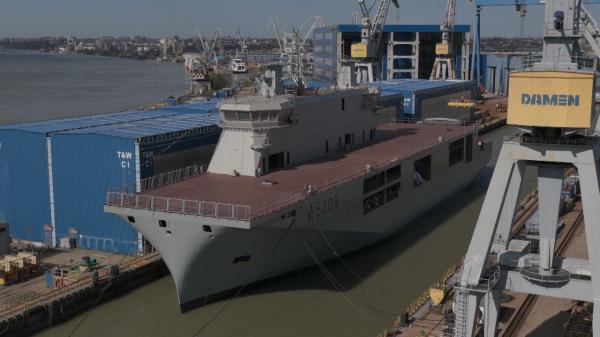 Proiect istoric pentru România: la Galaţi a fost lansat primul portavion pentru drone din Europa