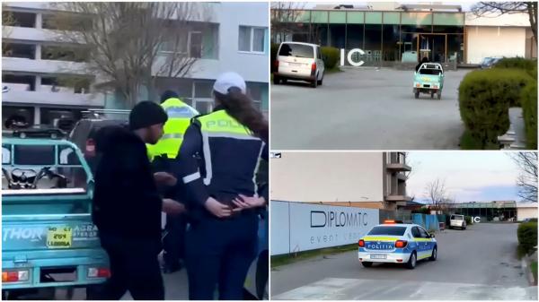 Doi bărbaţi, băuţi şi puşi pe glume, au fugit de maşina de poliţie pe triciclu, în Constanţa. Momentul, filmat