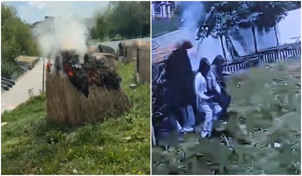 Patru adolescente, filmate într-un bungalow înainte ca acesta să ia foc, pe faleza din Ovidiu