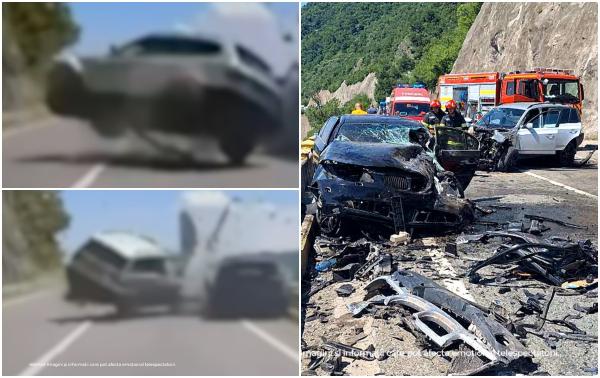 Momentul accidentului de pe DN6, unde un poliţist băut a semănat moarte