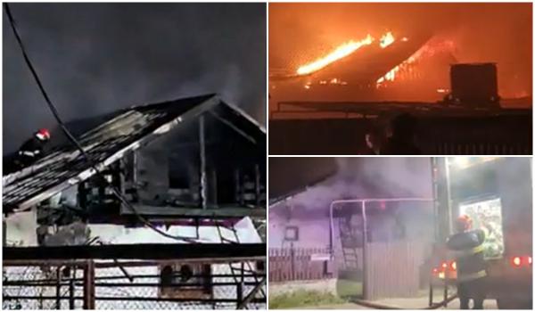 Două case au ars ca o torţă în Neamţ. Panourile solare montate pe lemn ar fi declanşat dezastrul