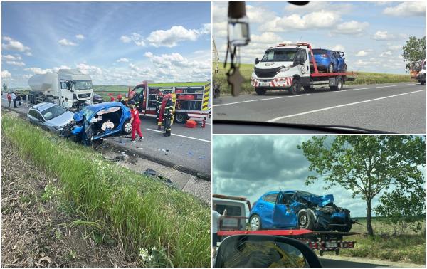 Momentul când un şofer de 82 de ani intră pe contrasens şi se izbeşte frontal de un TIR. Nu a supravieţuit
