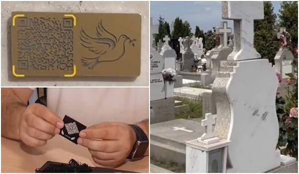 Coduri QR pe monumentul funerar. "Lumânarea virtuală" se aprinde printr-un singur click