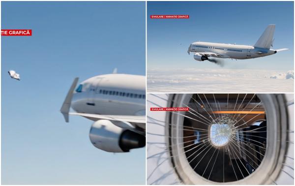 ANIMAŢIE. Pasager tras afară pe hubloul avionului, care s-a spart. "Jumătate din corp era pe geam"