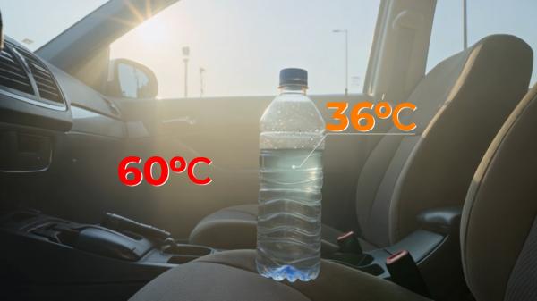 ANIMAŢIE. Sticlele cu apă lăsate în maşină se transformă în pericole, dacă sunt ţinute în soare