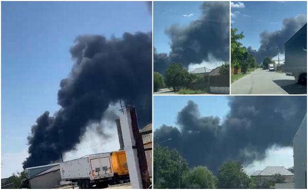 O cisternă cu benzină a luat foc, după ce un utilaj a intrat în plin în ea, pe DN2A, în Constanța
