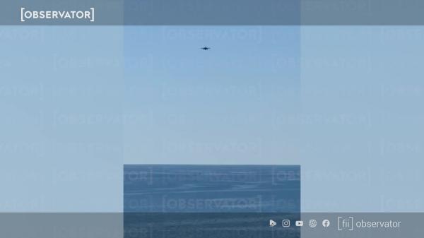 EXCLUSIV. Momentul în care un avion F-16 trage în drona maritimă. O a doua dronă găsită lângă Neptun Deep