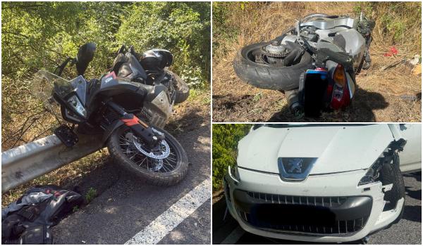 Vacanța în România s-a transformat într-un coșmar pentru patru motocicliști străini după un accident pe DN7