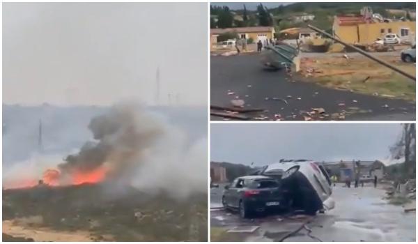 Momentul în care o tornadă distruge un sat din Franţa. Peste 40 de persoane au fost rănite