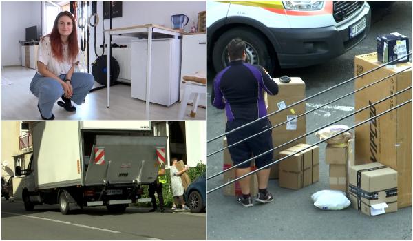 A comandat o ladă frigorifică de 70 kg, iar curierul i-a lăsat-o în faţa blocului. "A zis că mă descurc"